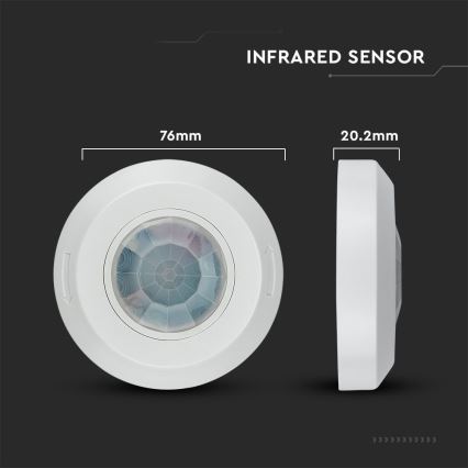 Infracrveni senzor pokreta 360° 200W/230V bela