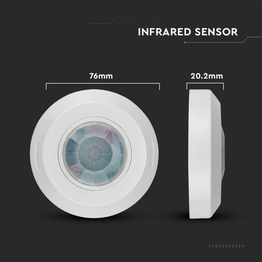 Infracrveni senzor pokreta 360° 200W/230V bela