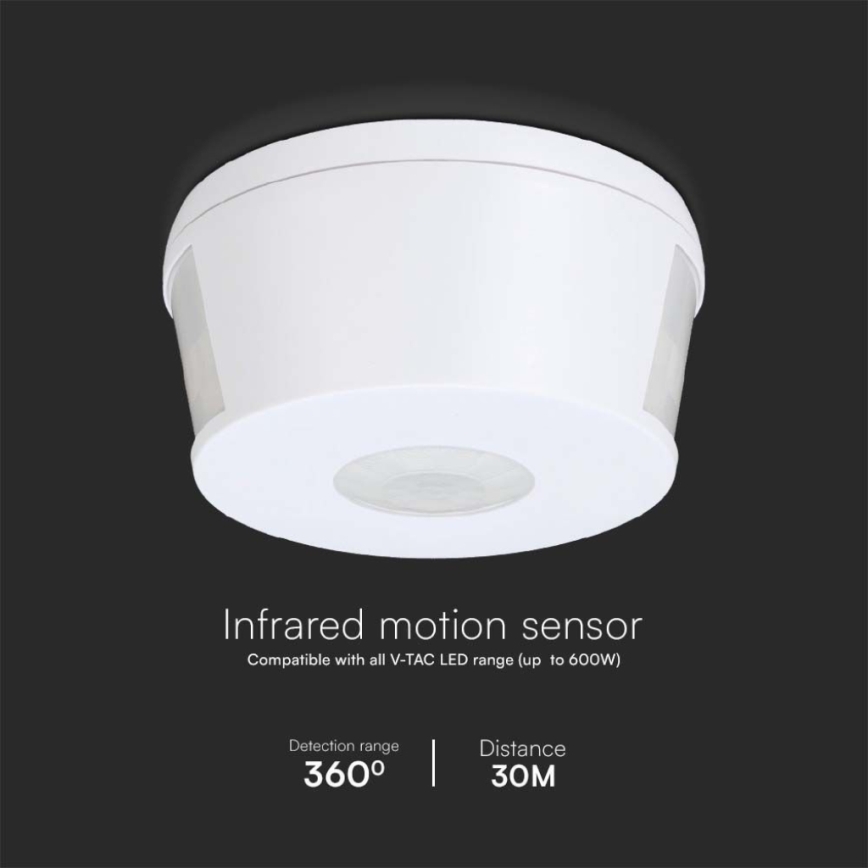 Infracrveni senzor pokreta 360° 230V bela