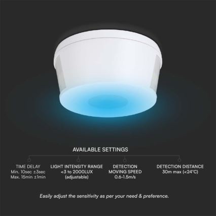 Infracrveni senzor pokreta 360° 230V bela