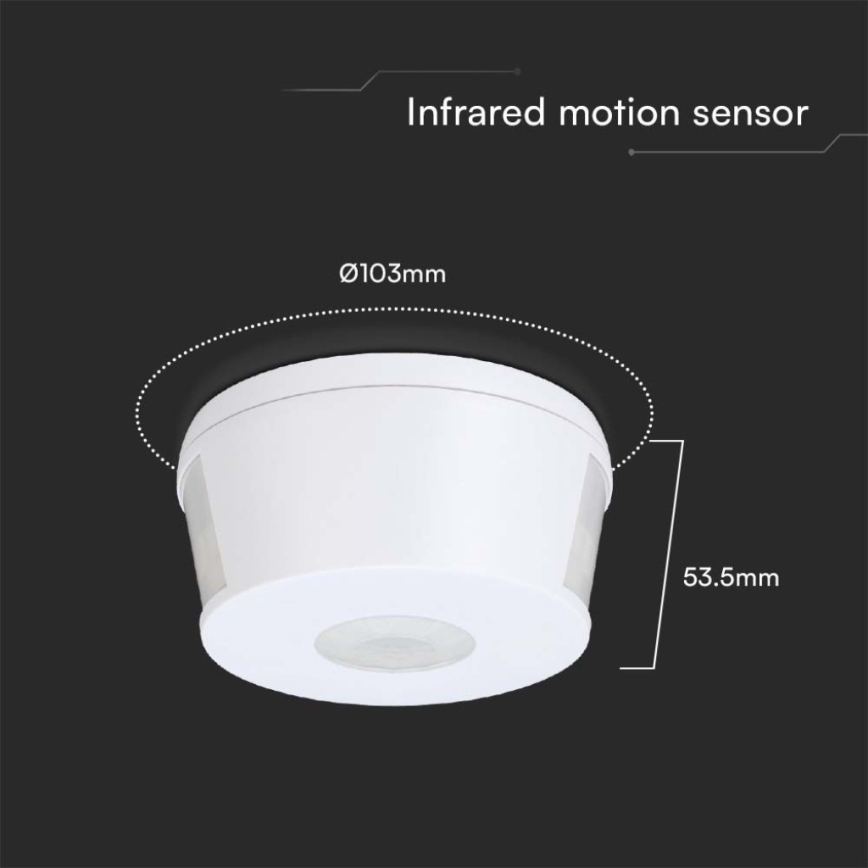 Infracrveni senzor pokreta 360° 230V bela