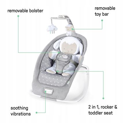 Ingenuity - Njihalica za bebe sa melodijom CUDDLE LAMB 3xLR14