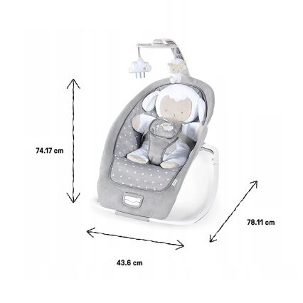 Ingenuity - Njihalica za bebe sa melodijom CUDDLE LAMB 3xLR14