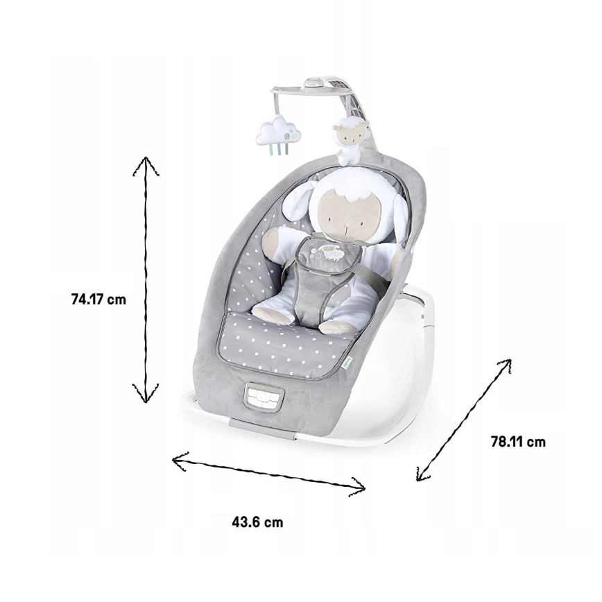 Ingenuity - Njihalica za bebe sa melodijom CUDDLE LAMB 3xLR14