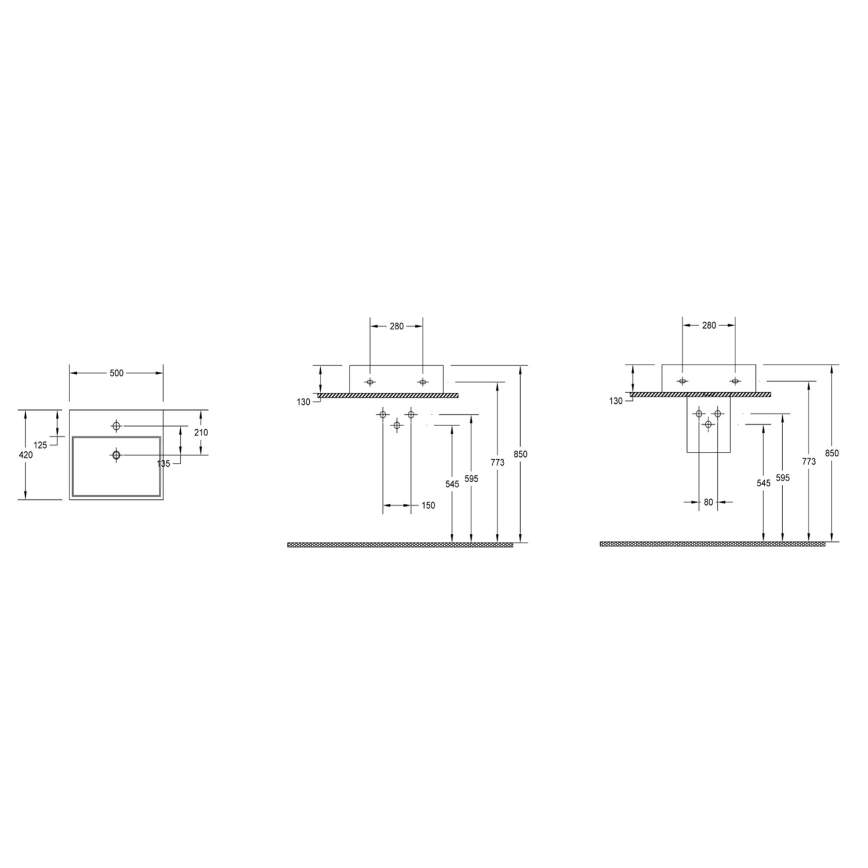 Isvea - Umivaonik na radnu ploču PURITY 50x42 cm keramika/bela