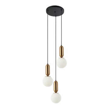ITALUX - Luster na sajli ALDEVA 3xE27/40W/230V crno/bronzana