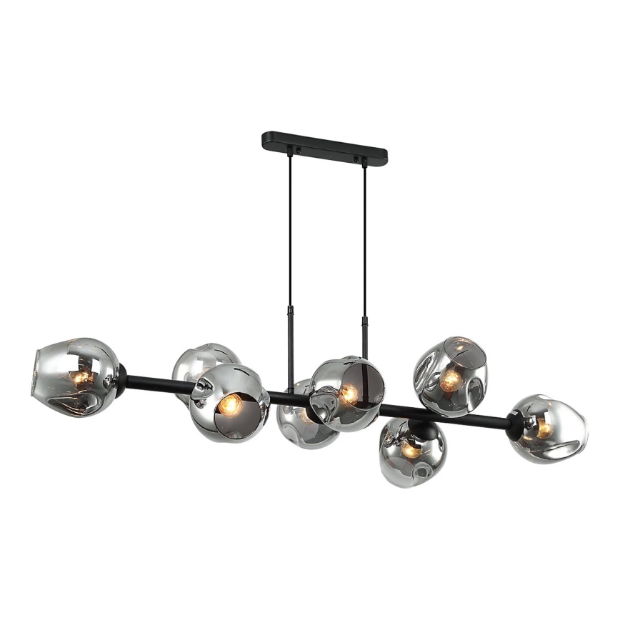 ITALUX - Luster na sajli BORGO 8xE27/40W/230V crno