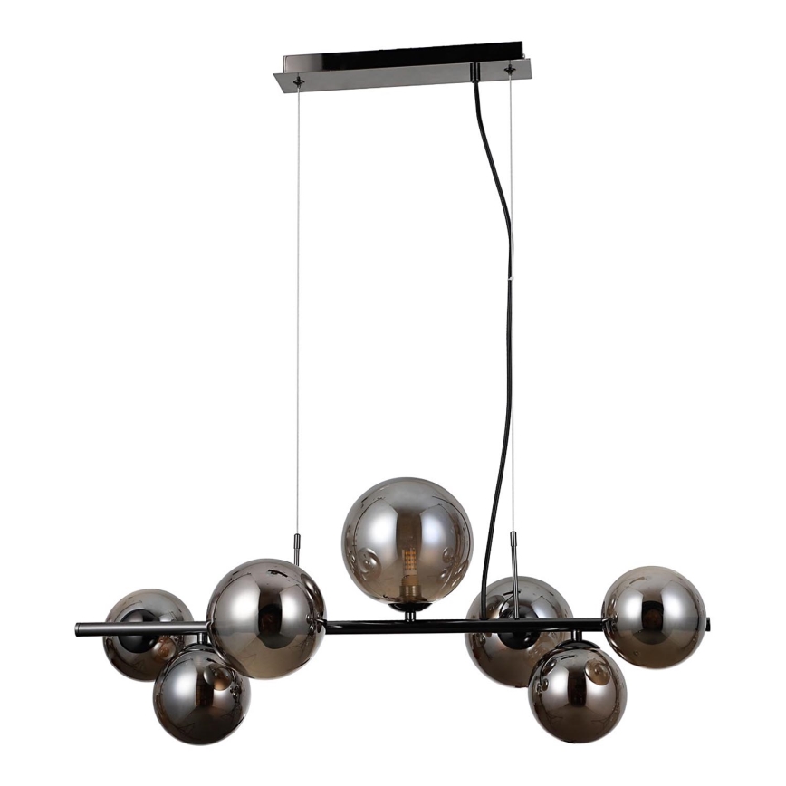ITALUX - Luster na sajli CANELLO 7xG9/5W/230V crno