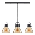 ITALUX - Luster na sajli DARLENA 3xE27/40W/230V crno/braon