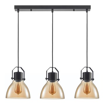 ITALUX - Luster na sajli DARLENA 3xE27/40W/230V crno/braon
