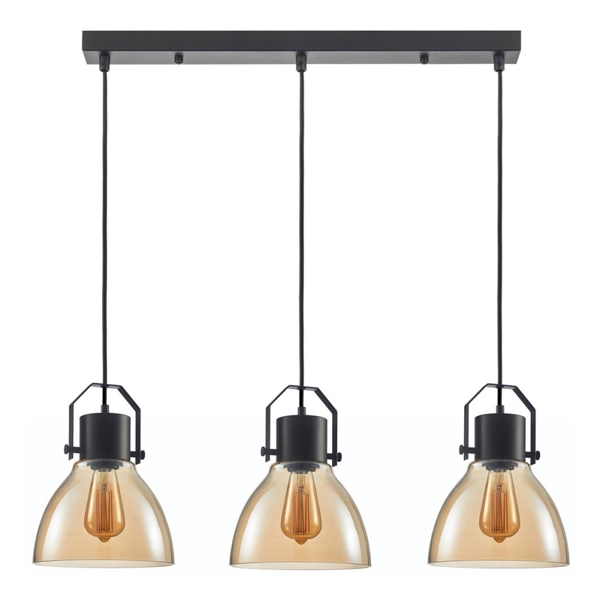 ITALUX - Luster na sajli DARLENA 3xE27/40W/230V crno/braon
