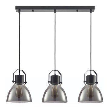 ITALUX - Luster na sajli DARLENA 3xE27/40W/230V crno