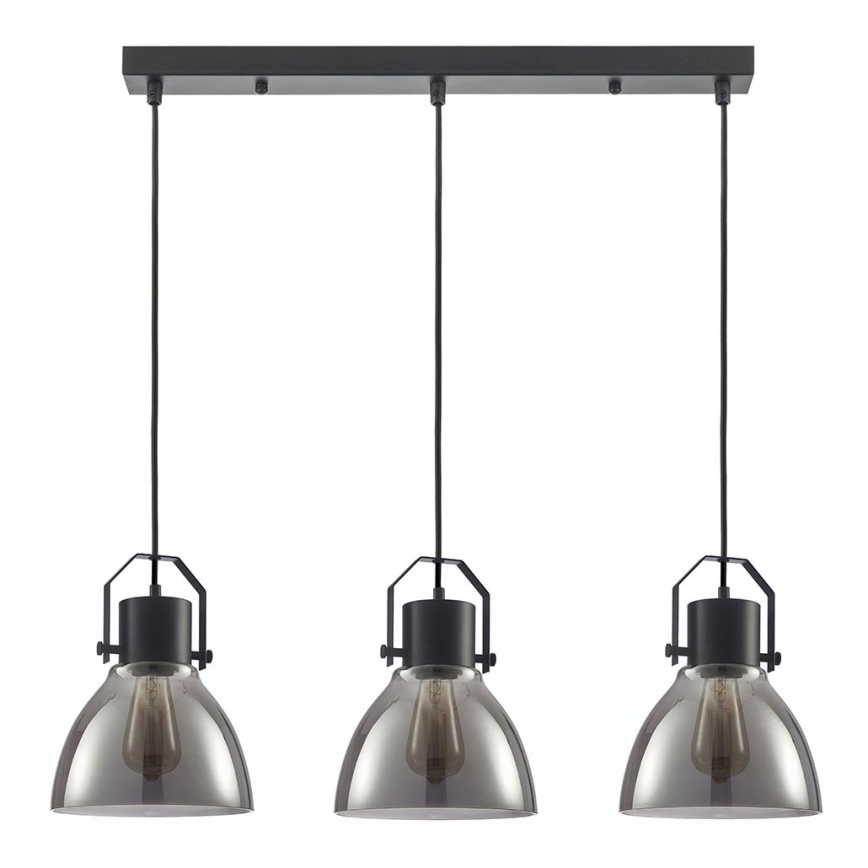 ITALUX - Luster na sajli DARLENA 3xE27/40W/230V crno