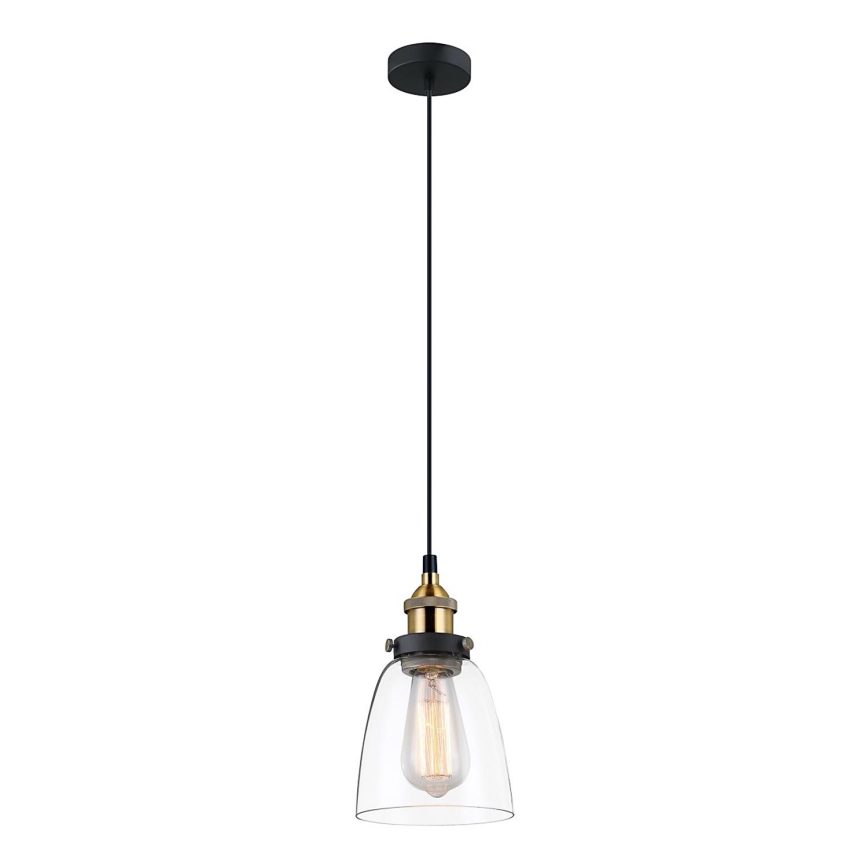 ITALUX - Luster na sajli FRANCIS 1xE27/40W/230V crno/zlatna