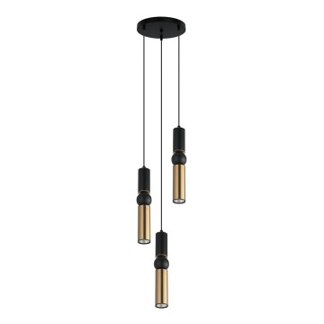 ITALUX - Luster na sajli ISIDORA 3xGU10/25W/230V crno/bronzana