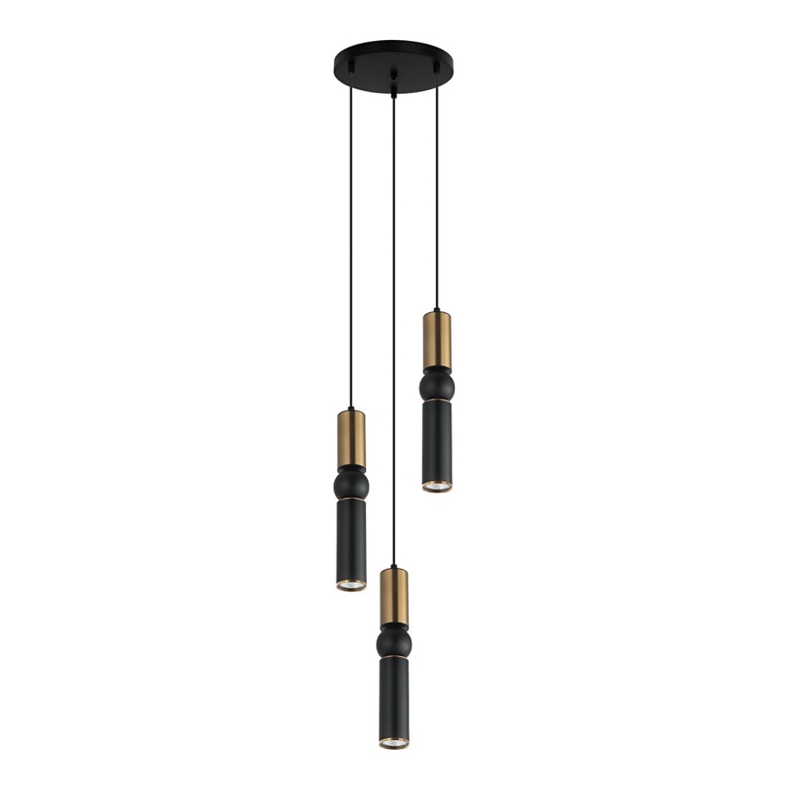 ITALUX - Luster na sajli ISIDORA 3xGU10/25W/230V crno/bronzana