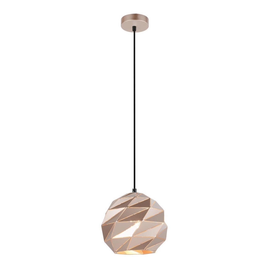 ITALUX - Luster na sajli PALERMO 1xE27/40W/230V pr. 23 cm roze zlatno