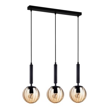 ITALUX - Luster na sajli RAVENA 3xE27/10W/230V crno