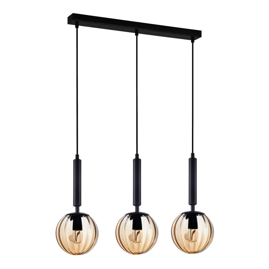 ITALUX - Luster na sajli RAVENA 3xE27/10W/230V crno