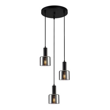 ITALUX - Luster na sajli SANTIA 3xE27/40W/230V crno