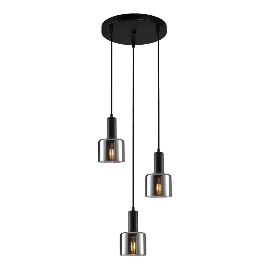 ITALUX - Luster na sajli SANTIA 3xE27/40W/230V crno