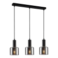 ITALUX - Luster na sajli SANTIA 3xE27/40W/230V crno