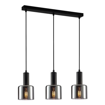 ITALUX - Luster na sajli SANTIA 3xE27/40W/230V crno