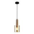ITALUX - Luster na sajli SARDO 1xE27/40W/230V crno/mesing