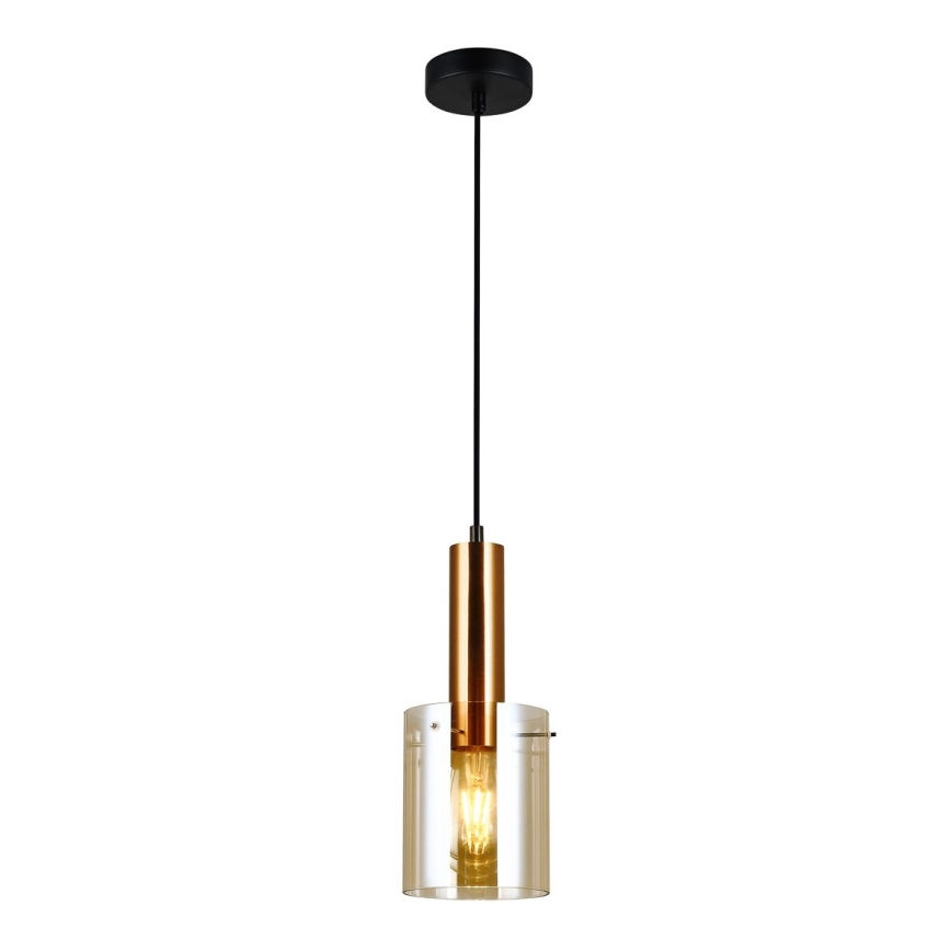 ITALUX - Luster na sajli SARDO 1xE27/40W/230V crno/mesing