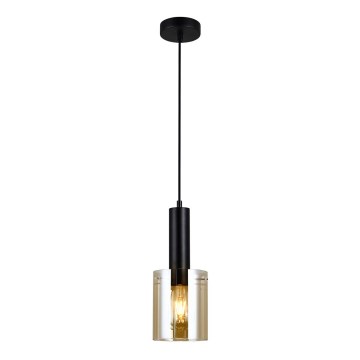 ITALUX - Luster na sajli SARDO 1xE27/40W/230V crno/zlatna