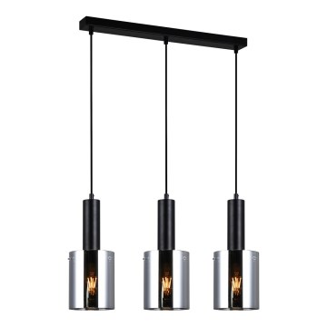 ITALUX - Luster na sajli SARDO 3xE27/40W/230V crno