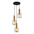 ITALUX - Luster na sajli SARDO 3xE27/40W/230V crno/mesing