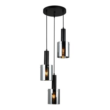 ITALUX - Luster na sajli SARDO 3xE7/40W/230V crno