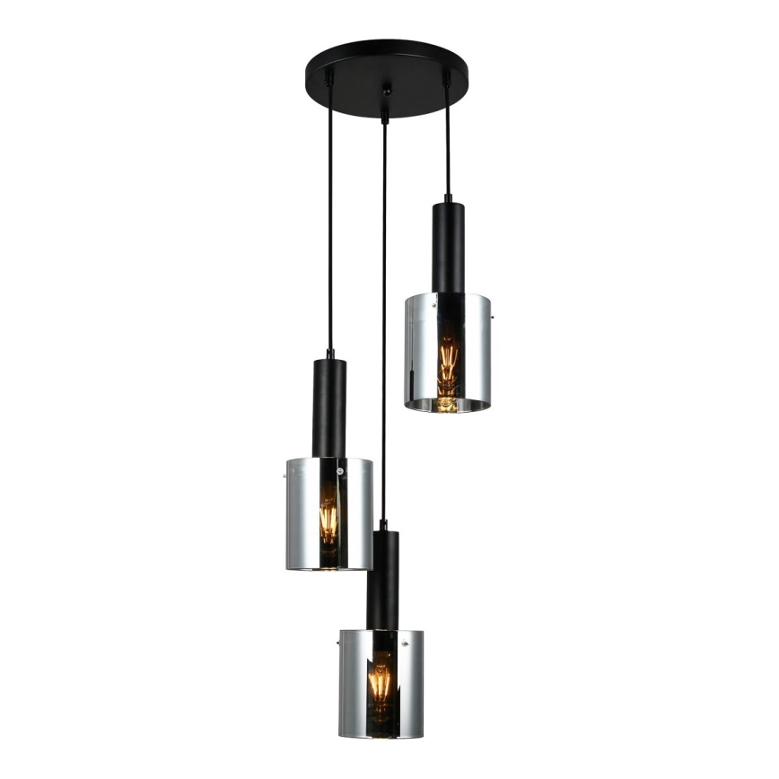 ITALUX - Luster na sajli SARDO 3xE7/40W/230V crno