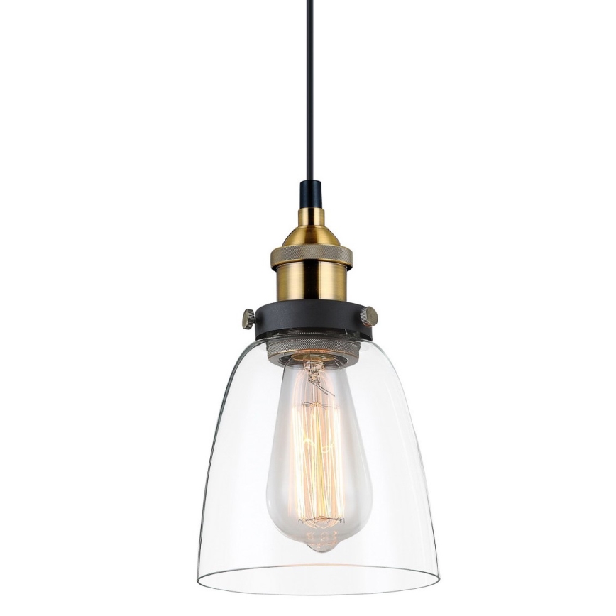 ITALUX - Luster na sajli FRANCIS 1xE27/40W/230V crno/zlatna