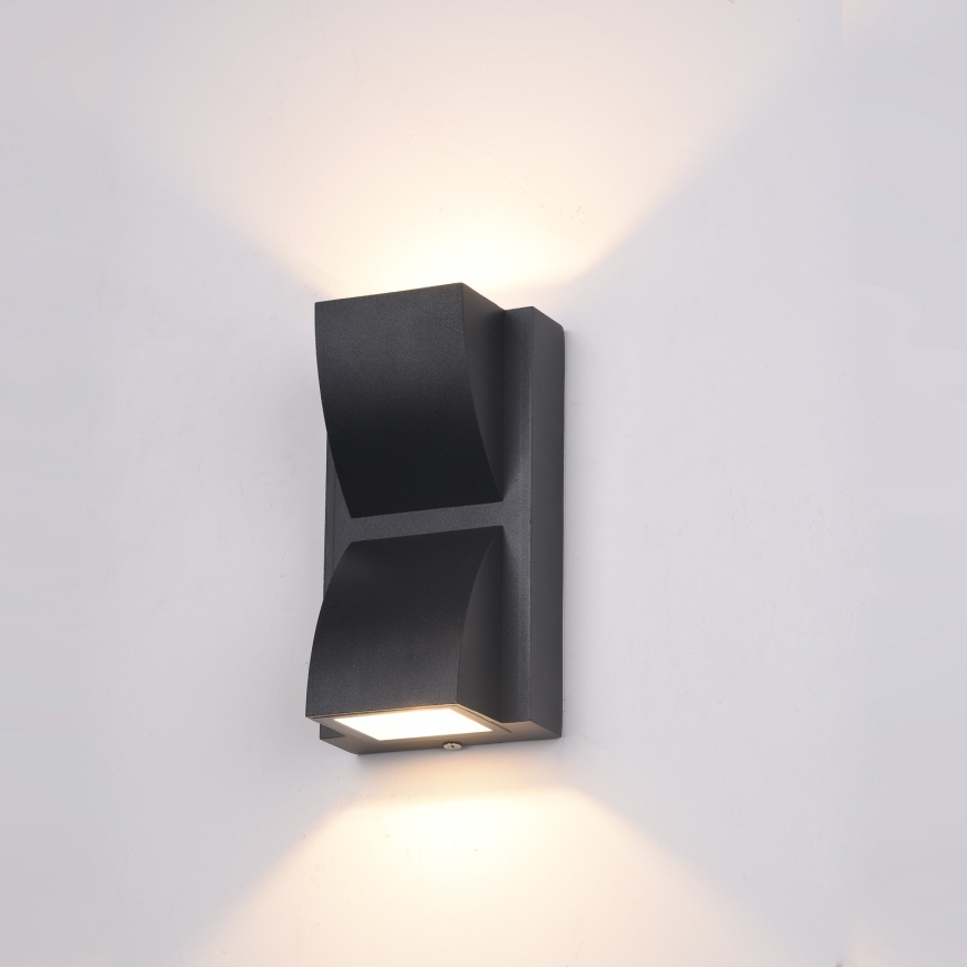 ITALUX - LED Spoljna zidna lampa EDGAR 2xLED/3W/230V IP54 3000K crno