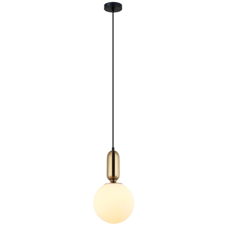 ITALUX - Luster na sajli ALDEVA 1xE27/40W/230V pr. 20 cm crno/bronzana
