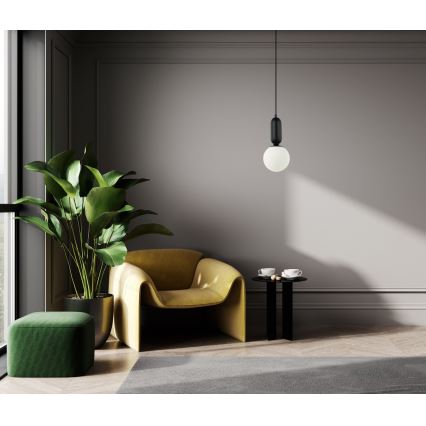 ITALUX - Luster na sajli ALDEVA 1xE27/40W/230V pr. 15 cm crno