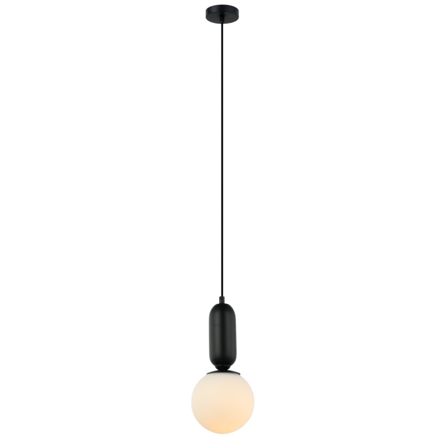 ITALUX - Luster na sajli ALDEVA 1xE27/40W/230V pr. 15 cm crno