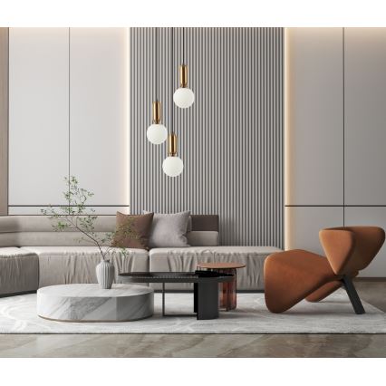 ITALUX - Luster na sajli ALDEVA 3xE27/40W/230V crno/bronzana