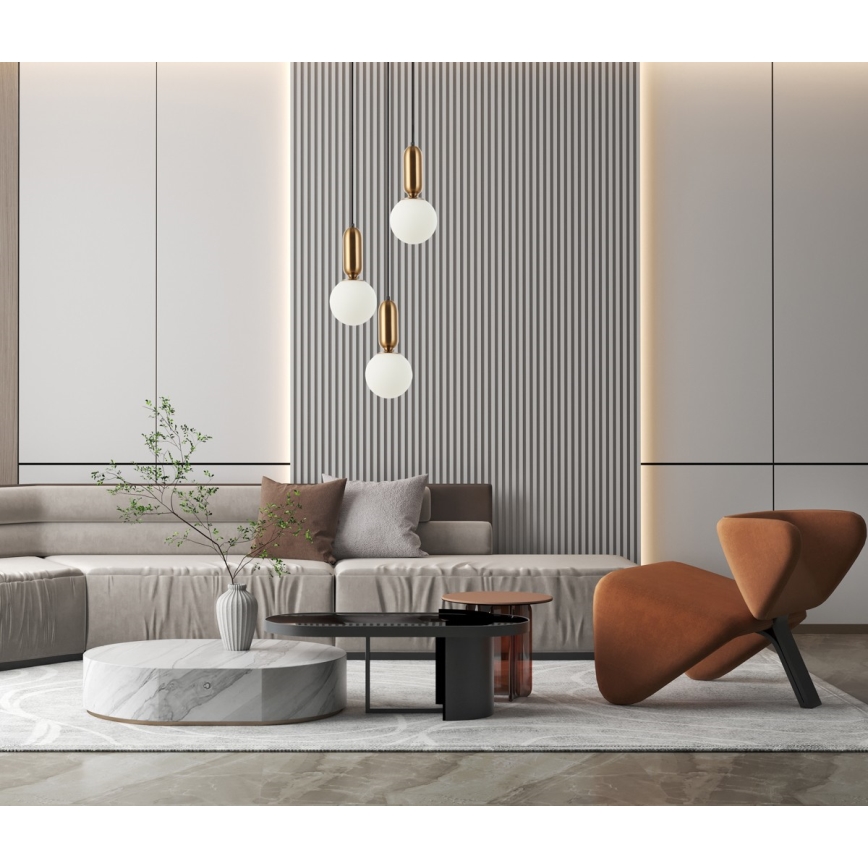 ITALUX - Luster na sajli ALDEVA 3xE27/40W/230V crno/bronzana