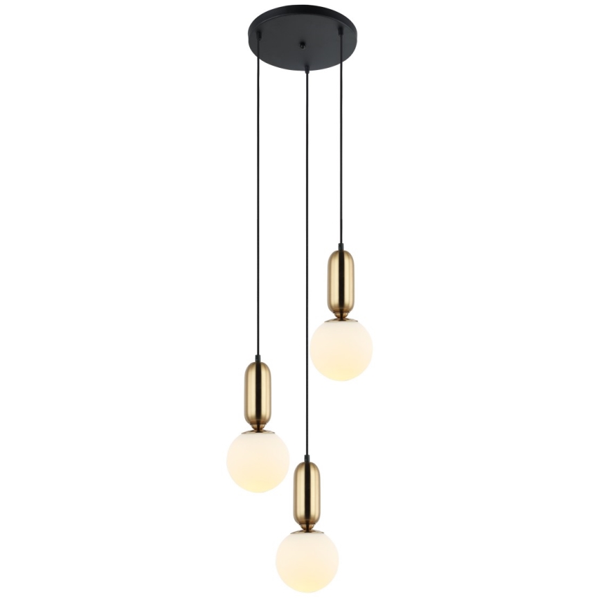 ITALUX - Luster na sajli ALDEVA 3xE27/40W/230V crno/bronzana