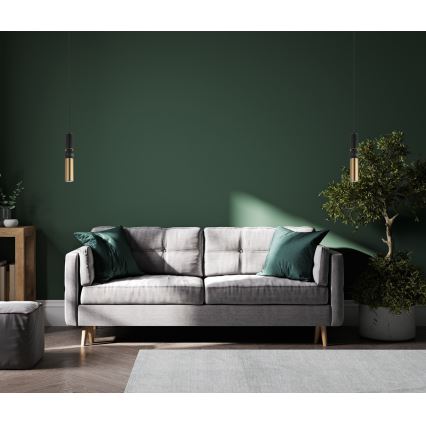 ITALUX - Luster na sajli ISIDORA 1xGU10/25W/230V crno/bronzana