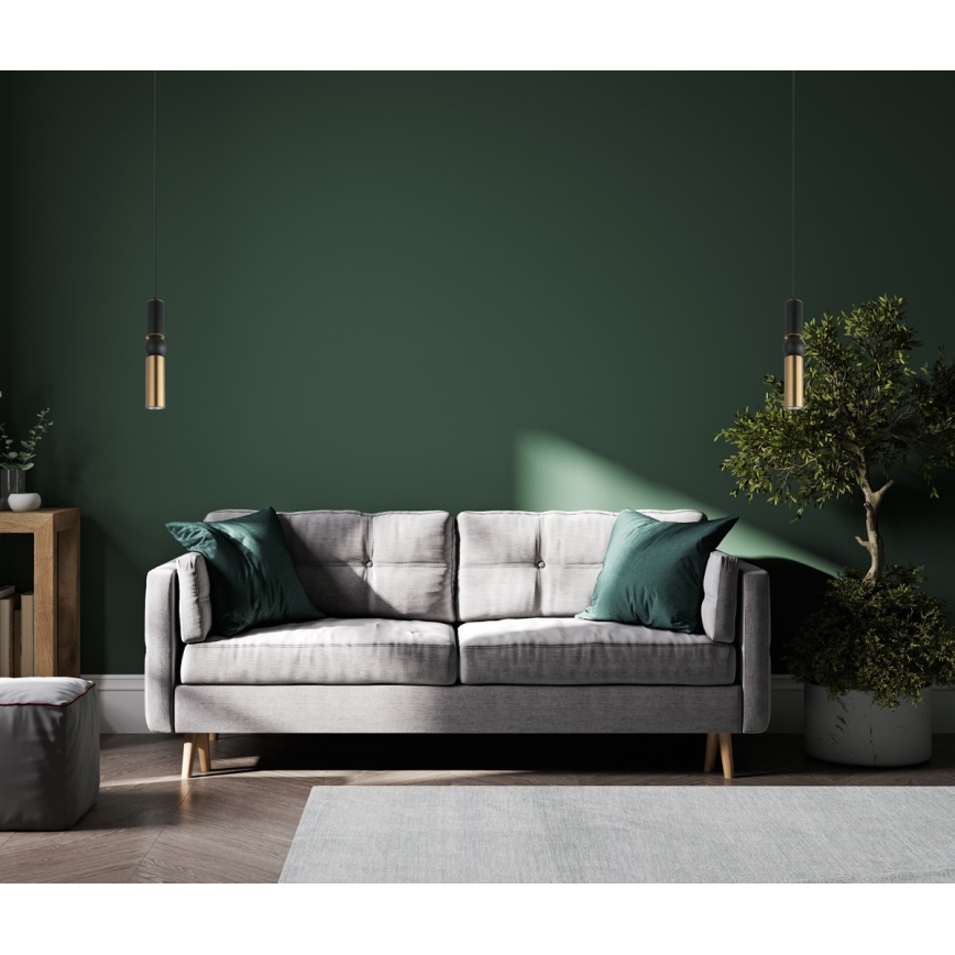 ITALUX - Luster na sajli ISIDORA 1xGU10/25W/230V crno/bronzana