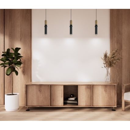 ITALUX - Luster na sajli ISIDORA 1xGU10/25W/230V crno/bronzana