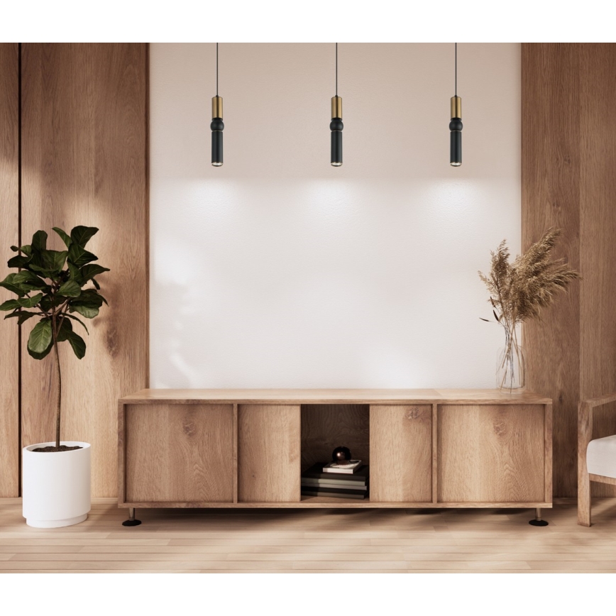 ITALUX - Luster na sajli ISIDORA 1xGU10/25W/230V crno/bronzana