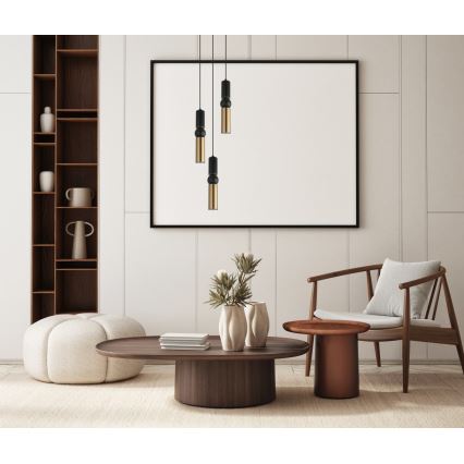 ITALUX - Luster na sajli ISIDORA 3xGU10/25W/230V crno/bronzana