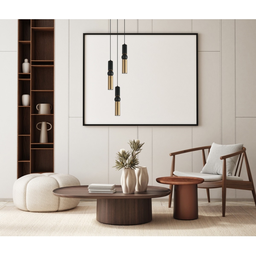 ITALUX - Luster na sajli ISIDORA 3xGU10/25W/230V crno/bronzana
