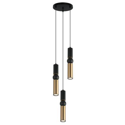 ITALUX - Luster na sajli ISIDORA 3xGU10/25W/230V crno/bronzana