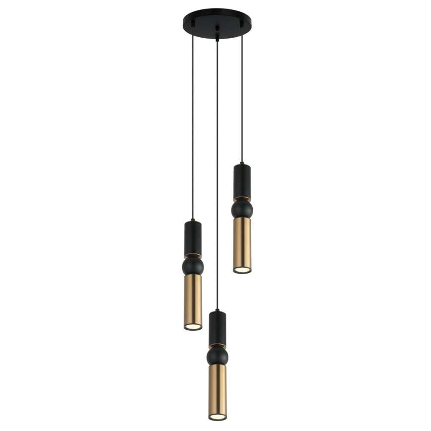 ITALUX - Luster na sajli ISIDORA 3xGU10/25W/230V crno/bronzana